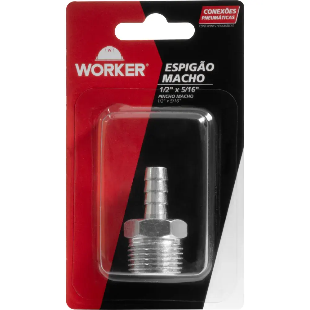 Espigão 1/2" x 5/16" macho 1 peça Worker — fotografia 3
