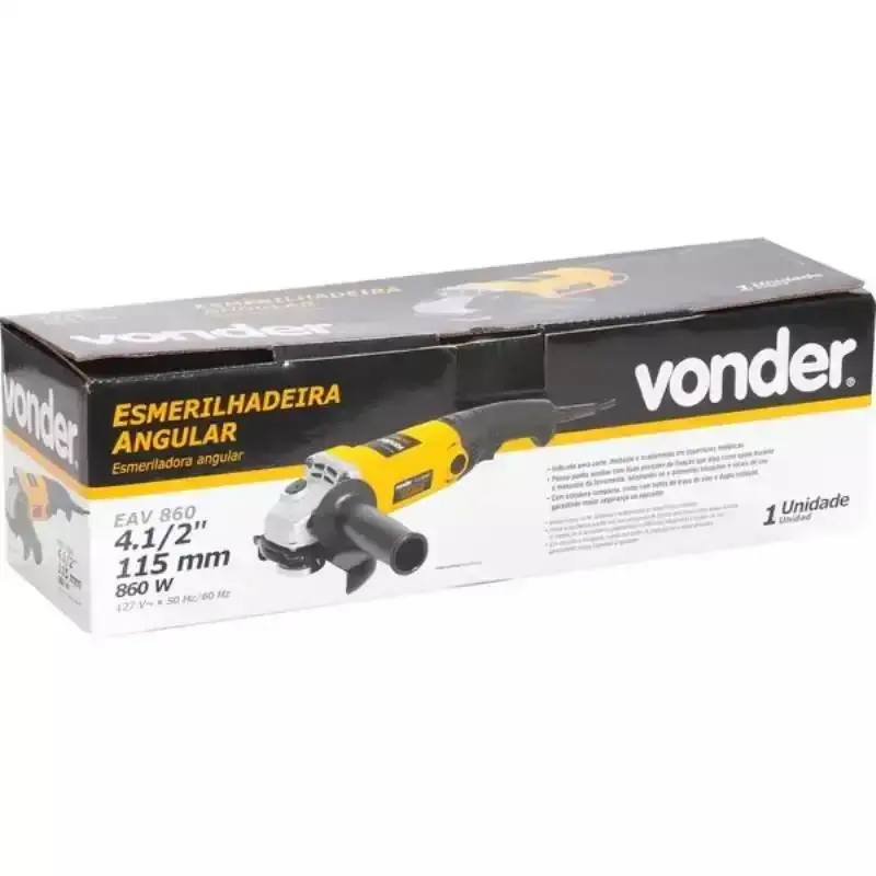 Esmerilhadeira angular 4.1/2 POL 860W EAV 860 Vonder + kit discos 110 V — fotografia 4