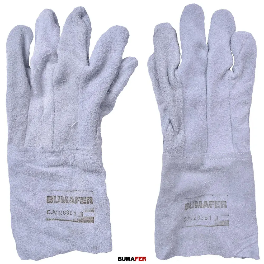 Luva de raspa curta com reforço 15CM Bumafer — fotografia de referência