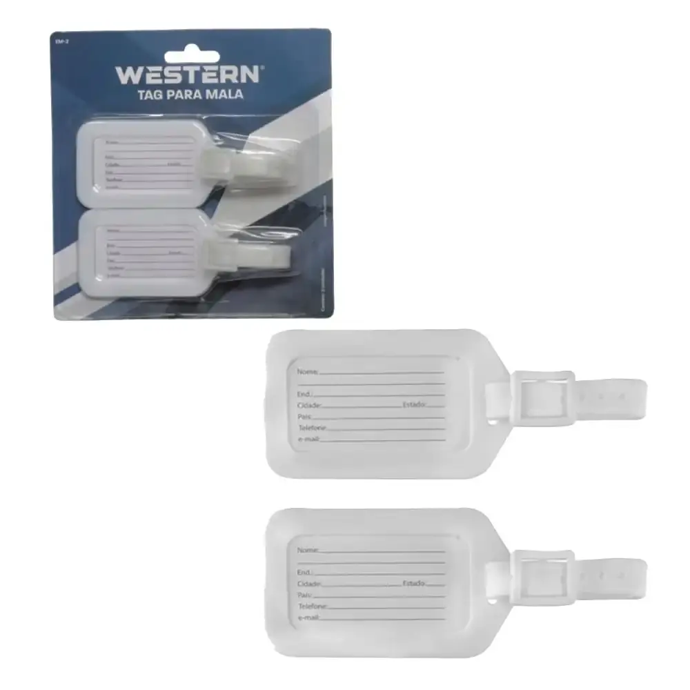 Tag identificador para mala com 2 peças EM-2 Western