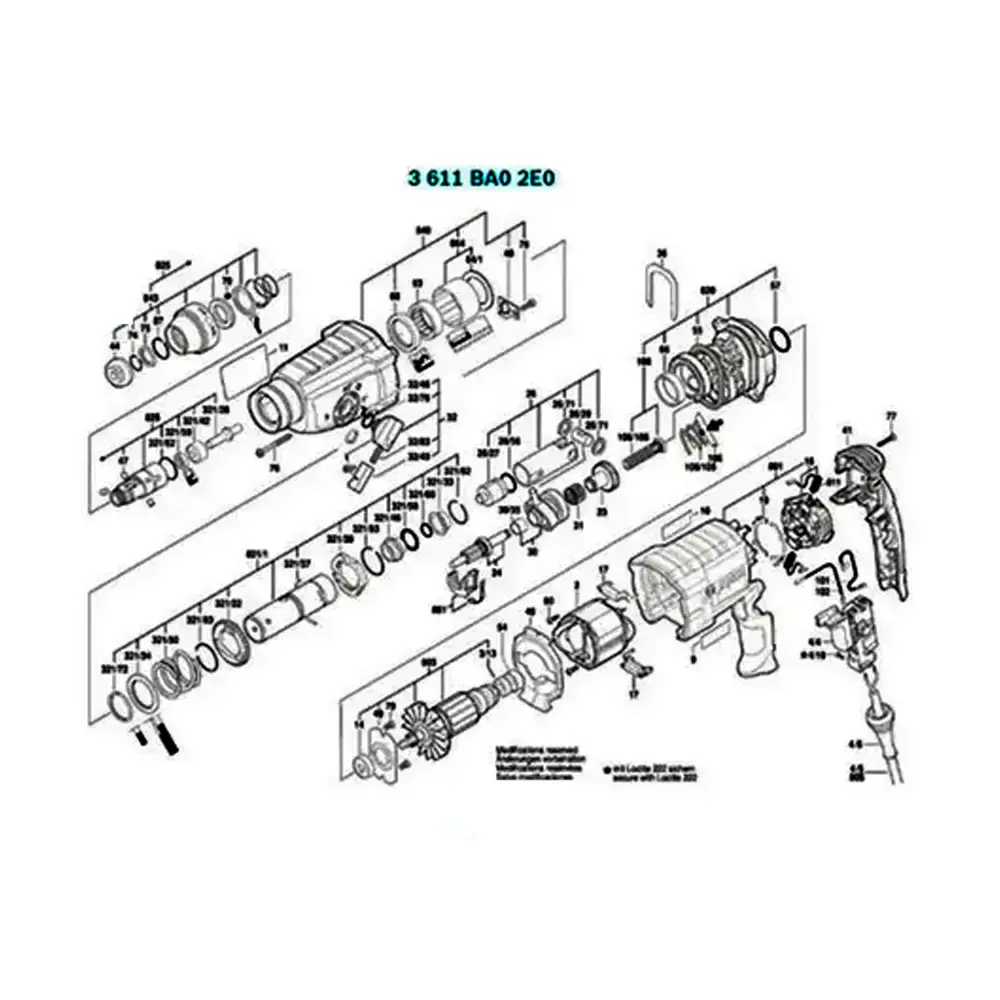 Estator para martelete GBH 2-24 d Bosch 220 V — fotografia 8