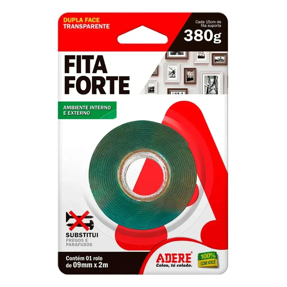 Fita dupla face forte transp 9MMX2M Adere — fotografia 2