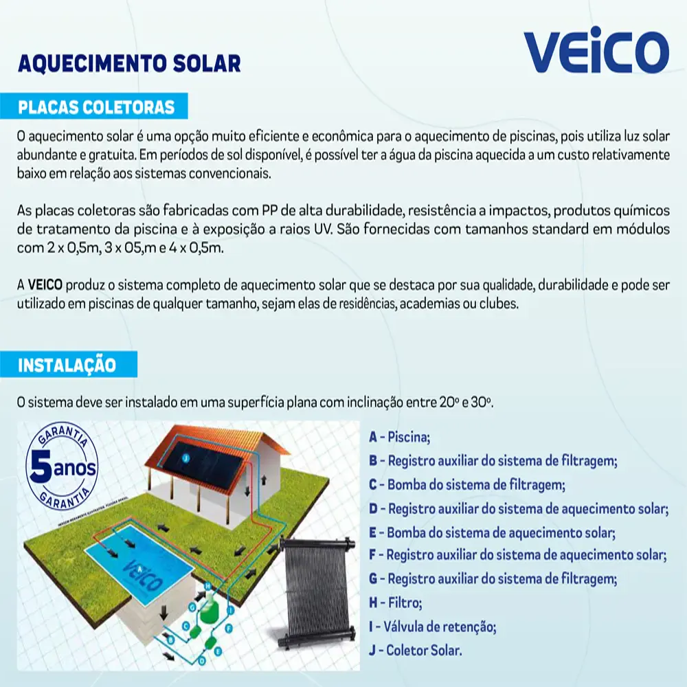Kit 12 Placas Solar 0,50m x 3m para Piscinas até 23.000 Litros com Acessórios FLUIDRA — fotografia 8
