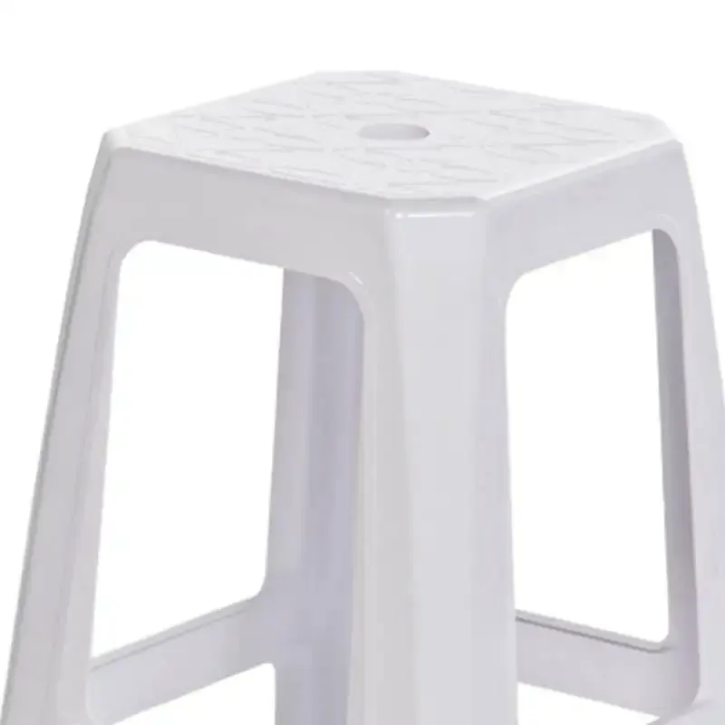 Banqueta tabouret branco empilhável kit com 4 peças dolfin — fotografia 3