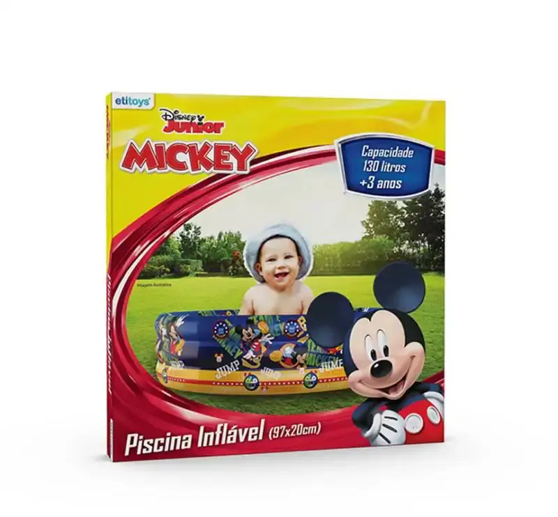 Piscina inflável 130 litros infantil mickey DYIN-232 etitoys — fotografia 3
