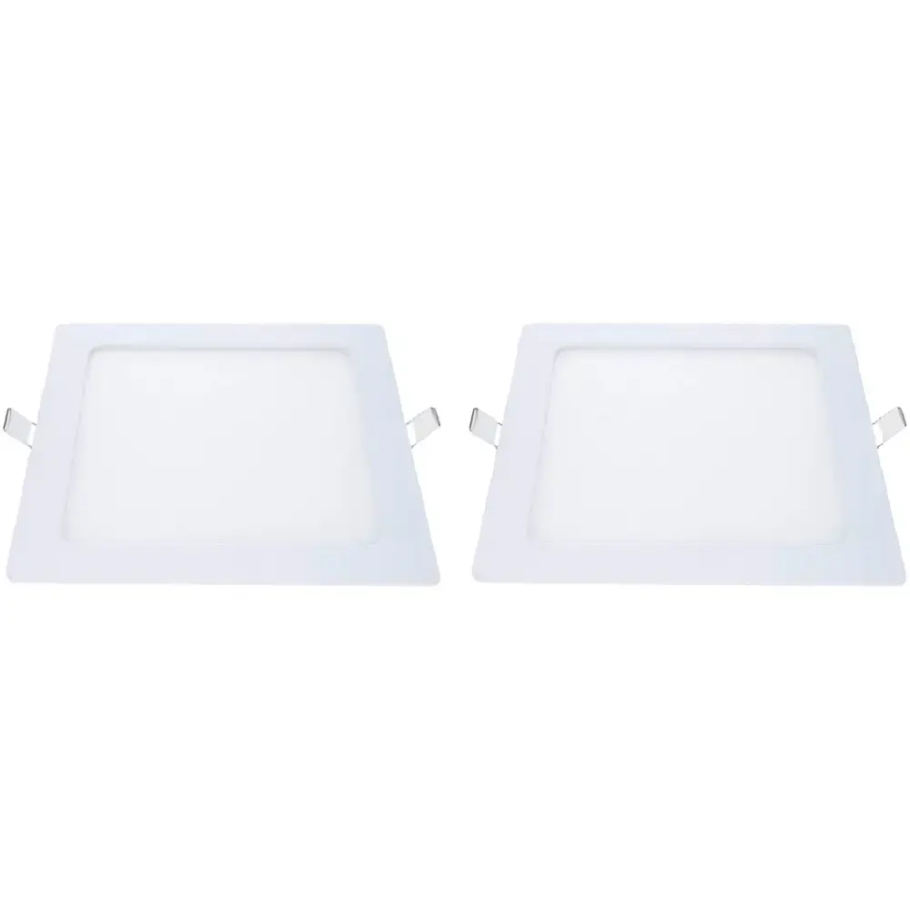 Kit 2 unidades plafon led 3000K quadrado 18W painel embutir slim Avant — fotografia de referência