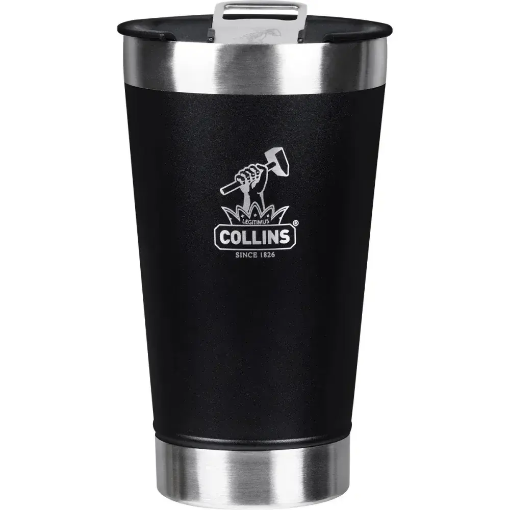 Copo térmico com tampa em aço inoxidável preto 473ML Collins — fotografia 8