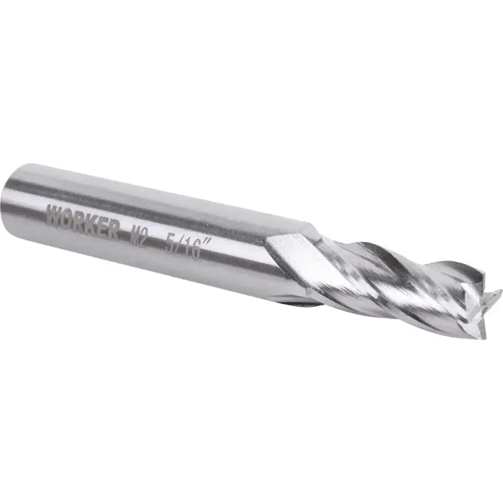 Fresa de topo reto aço rápido 5/16” haste 3/8” Worker — fotografia 8