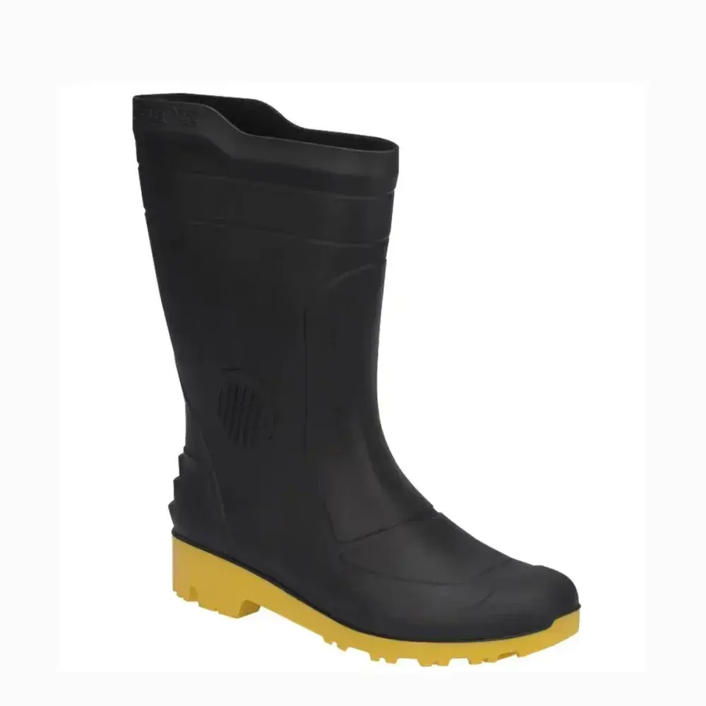Bota pvc preto/amarelo N34/35 cano médio sem forro Grendene — fotografia 2