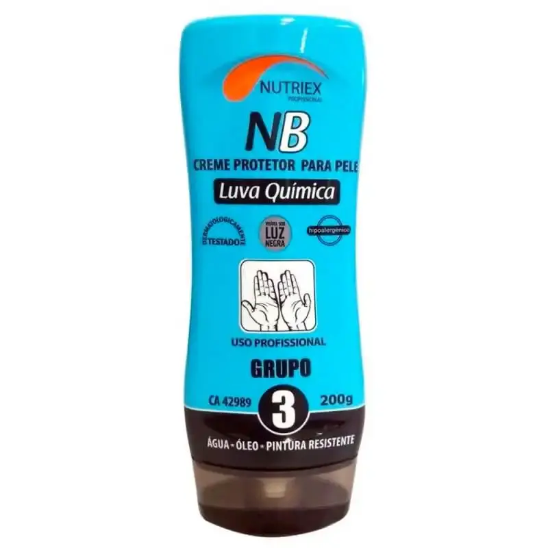 Creme luva química grupo 3 película antisséptica com 3 unidades Nutriex — fotografia 2