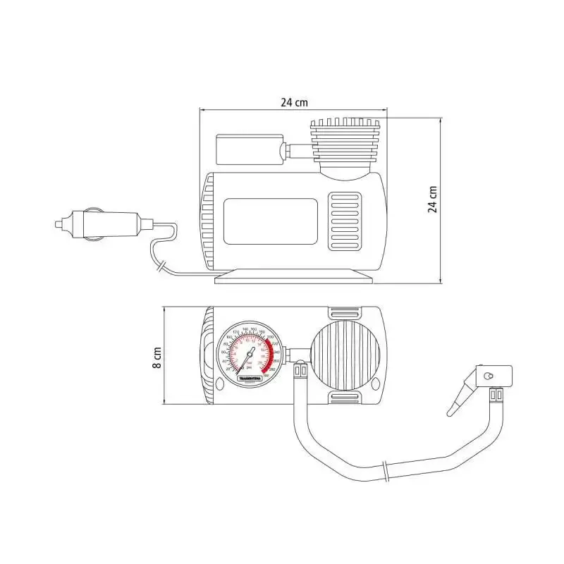 Compressor de ar portátil para acendedor de carros 300 PSI 50W 12V Tramontina — fotografia 6