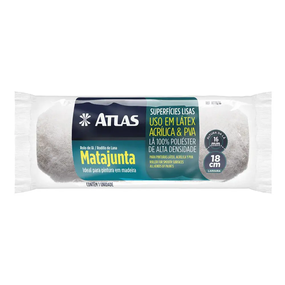 Rolo de pintura matajunta de lã sintética 16MM 18CM altas Atlas — fotografia de referência