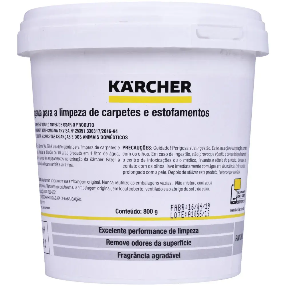 Detergente em pó para extratoras 800GR RM760 Karcher — fotografia de referência