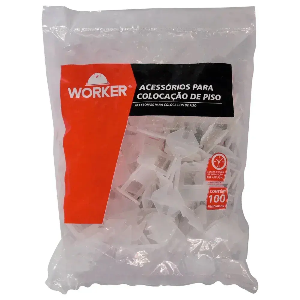Espaçador nivelador de piso 1,00MM 100 peç Worker — fotografia 4