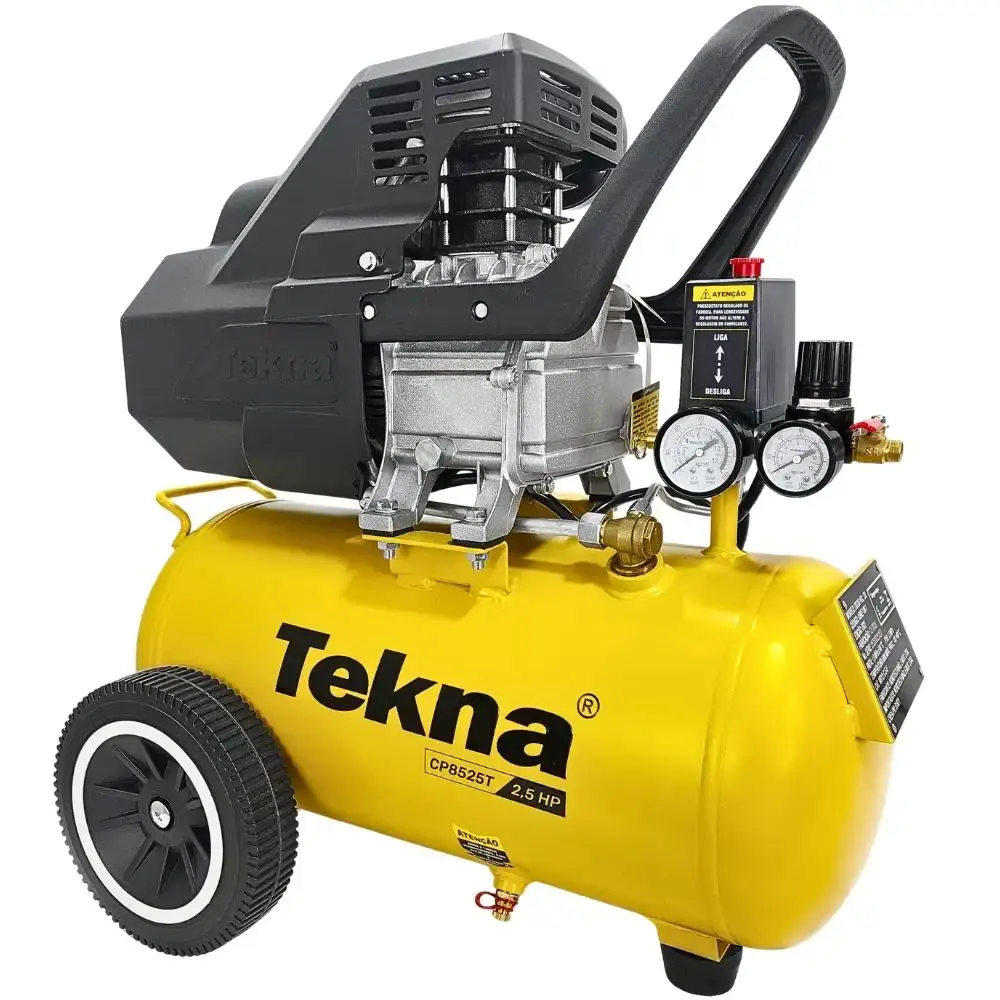 Compressor de ar 2,5HP 8 pés 22L lubrificado CP8525T com kit Tekna 110 V — fotografia 4