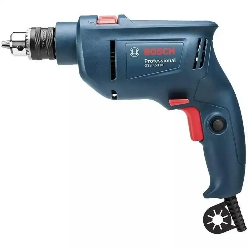 Furadeira Industrial de Impacto 3/8 POL c/ Reversão 450W GSB 450 RE BOSCH + Kit Brocas Aço Rápido 110 V — fotografia 3