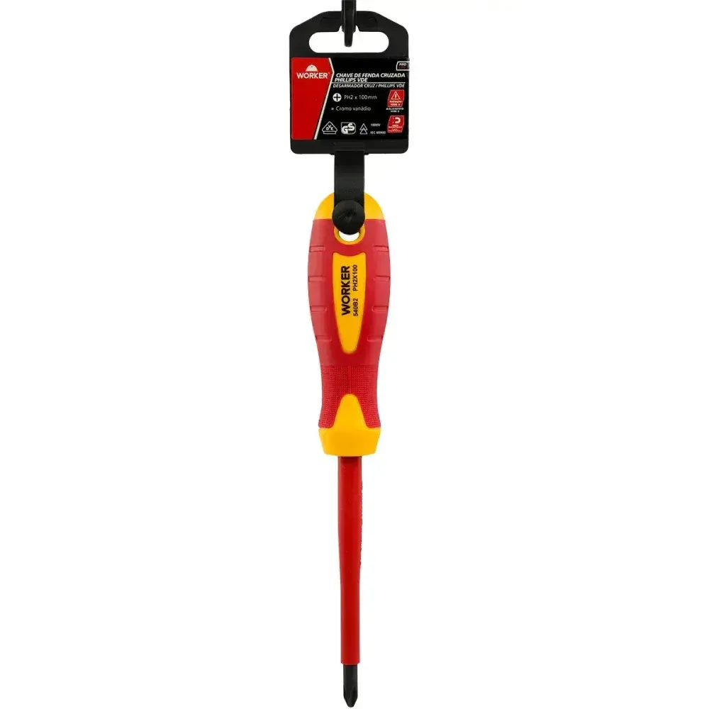 Chave de fenda cruzada/phillips vde PH2X100MM Worker — fotografia 6