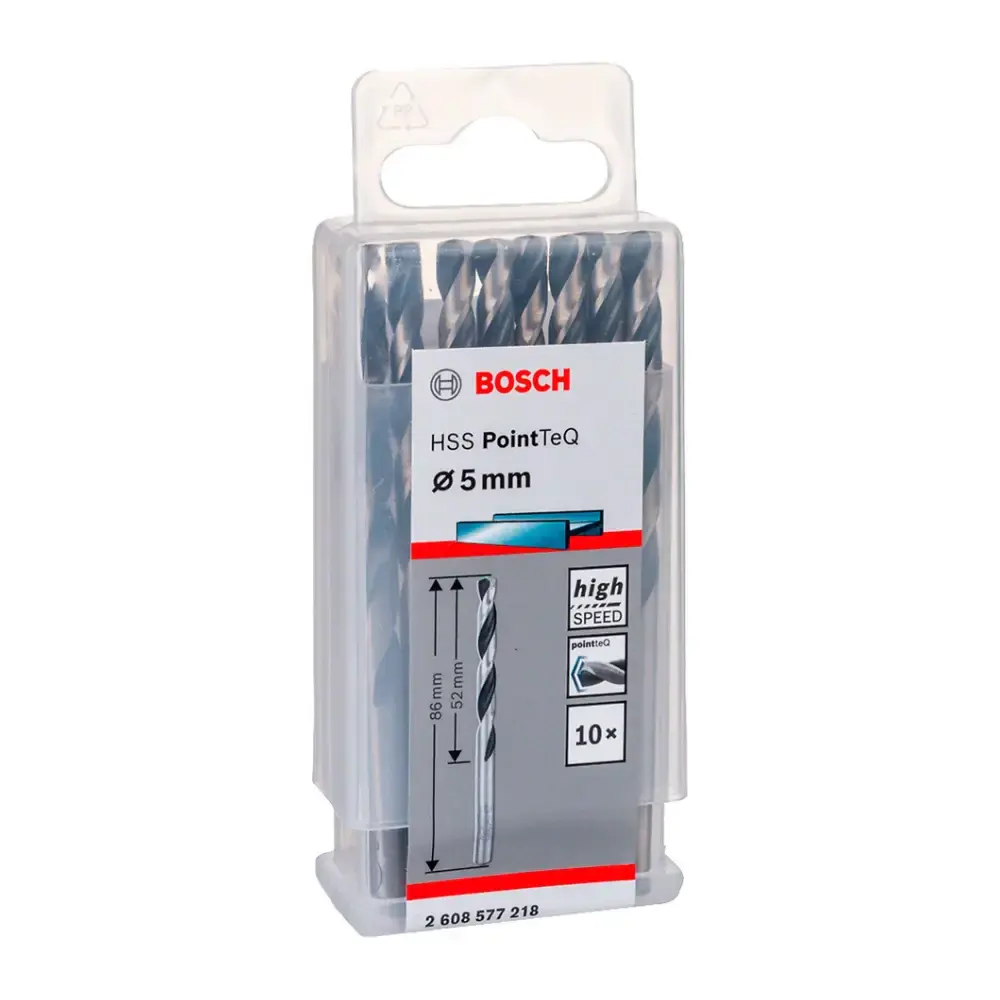 Broca Metal Aço Rápido HSS-PointTeQ 5,0 mm 10 Peças BOSCH — fotografia 3