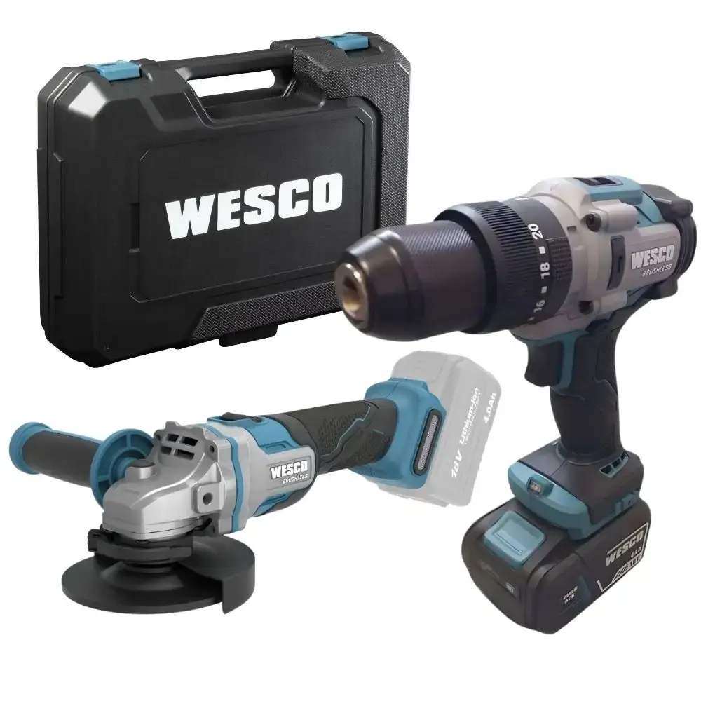 Parafusadeira de impacto 18V 1/2 polegadas esmerilhadeira 5 polegadas com bateria 18V Wesco — fotografia de referência