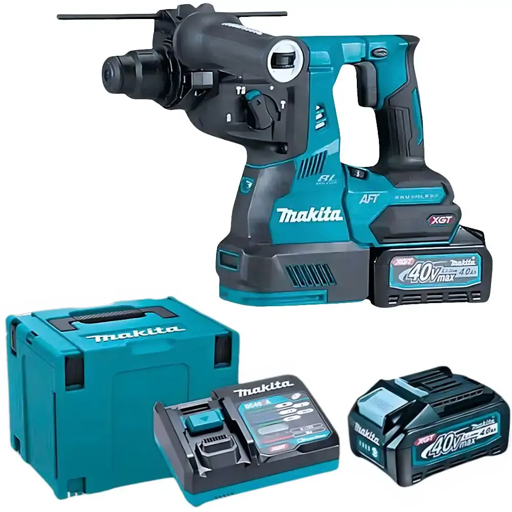 Martelete max perfurador rompedor bateria 40V com 2 baterias e maleta HR001GM201 Makita 110 V — fotografia de referência