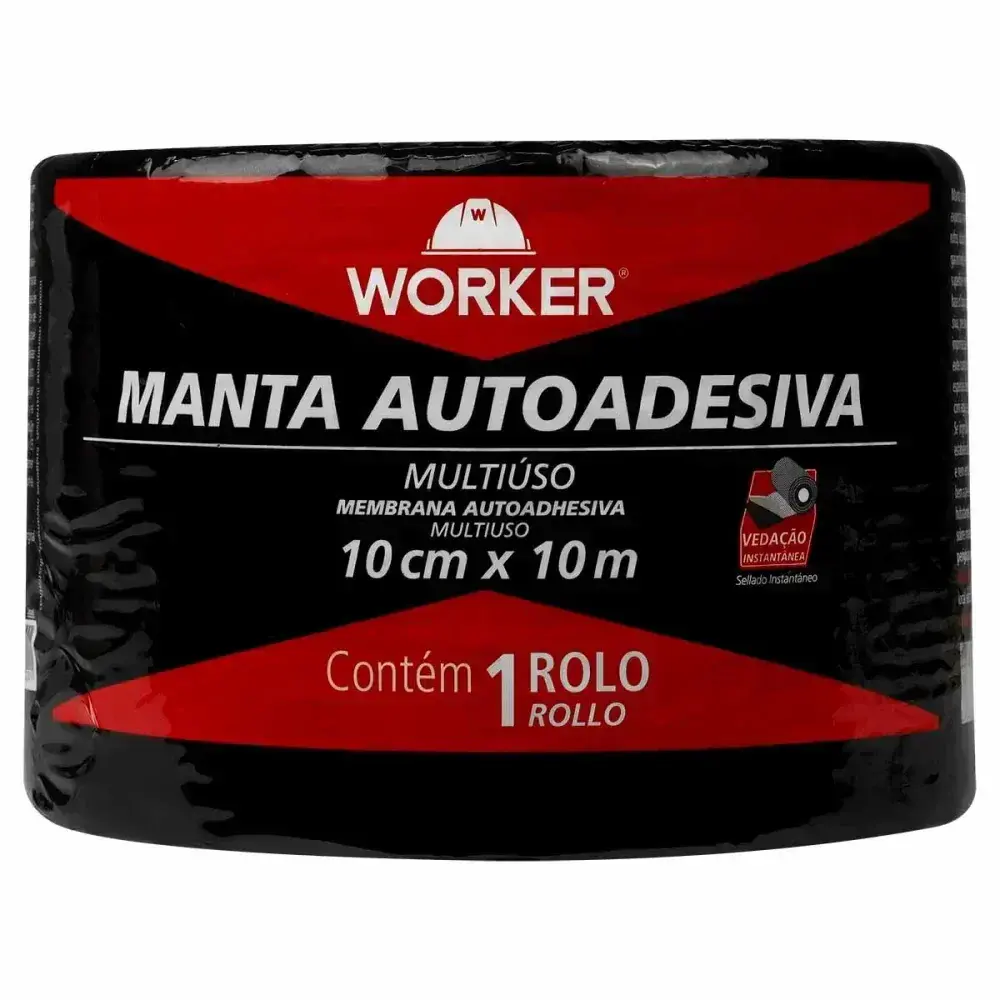 Fita manta asfáltica autoadesiva alumínio 10CM x 10M Worker — fotografia 8
