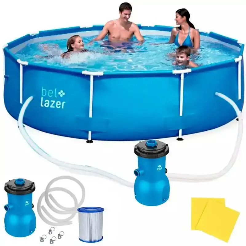 Piscina com Armação 5.000 Litros 305 x 76 CM 510000 com Bomba Filtrante BEL 220 V BEL FIX — fotografia de referência