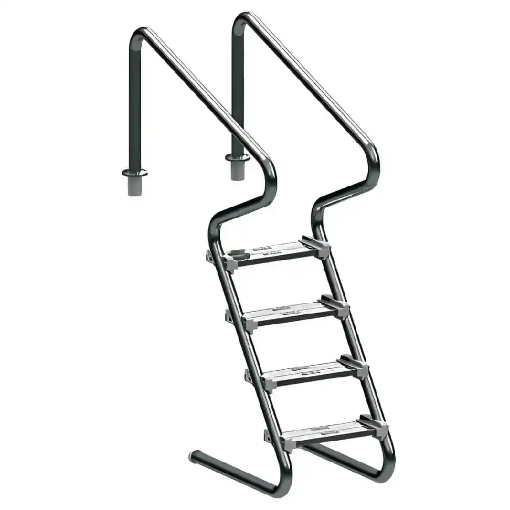 Escada para piscina confort 2 POL 4 degraus inox 022798 Sodramar — fotografia de referência