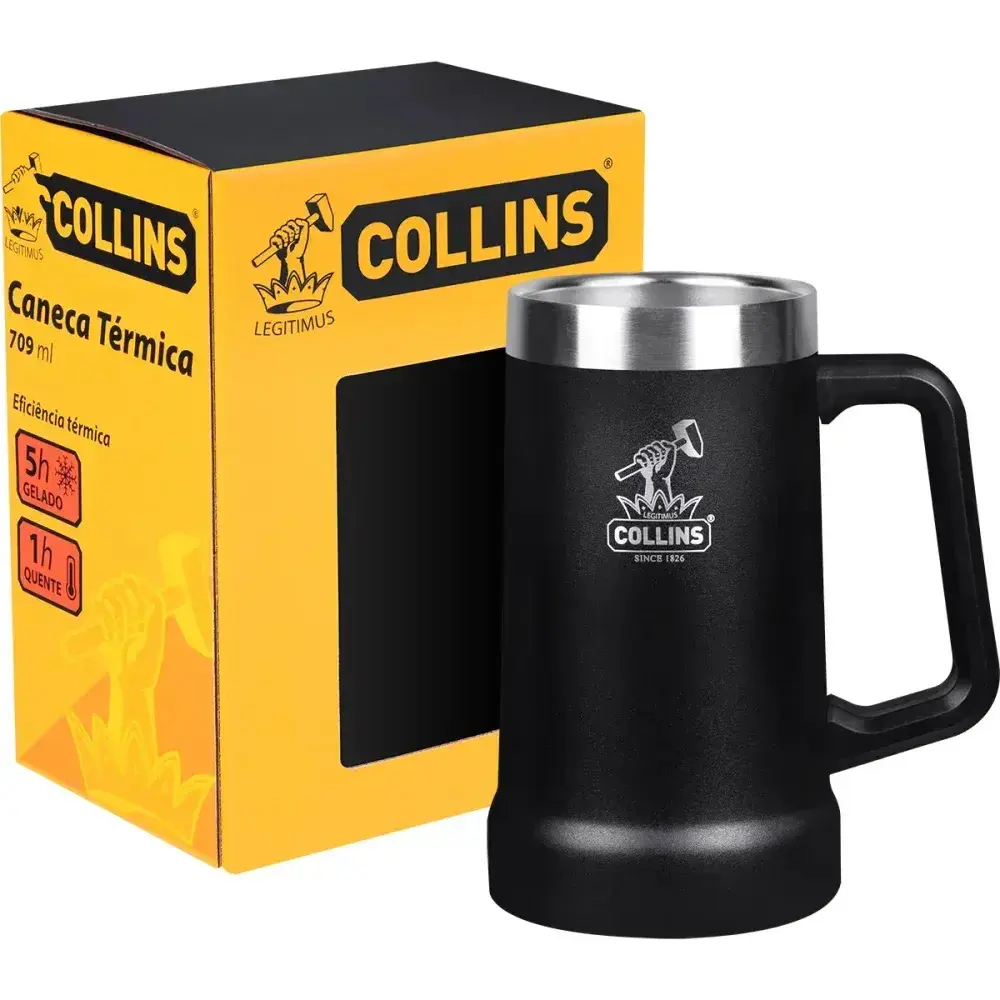 Caneca térmica aço 709ML preto Collins — fotografia 6