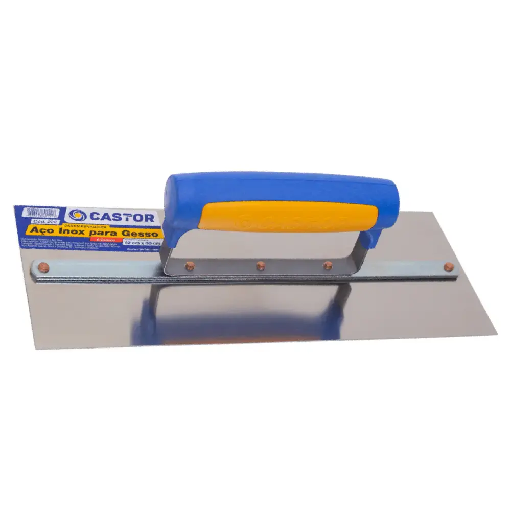 Desempenadeira de aço inox para gesso 12X30 CM 222 Castor — fotografia 2