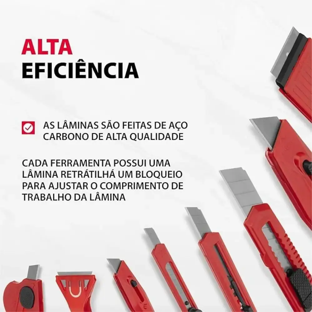 Jogo de estiletes retráteis 8 peças lâminas em aço MTX Extra — fotografia 10