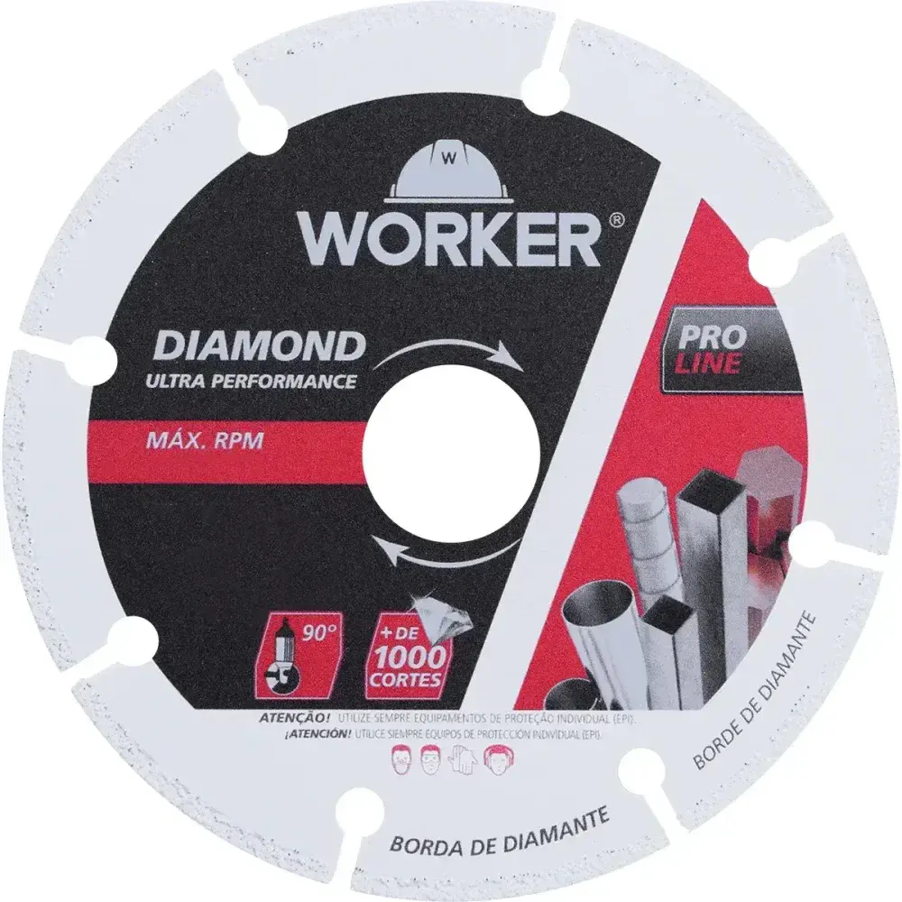 Disco corte diamantado para metais 180MM furo 7 Worker — fotografia 6