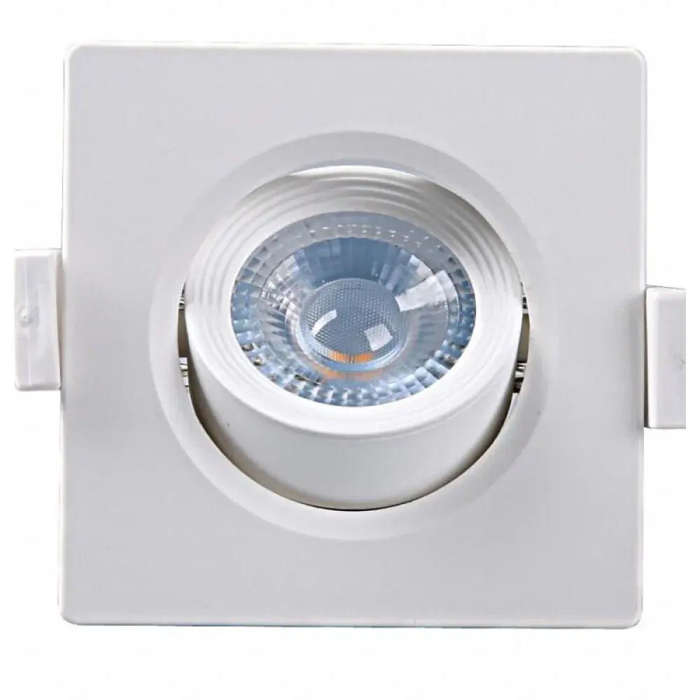 Spot led embutir quadrado MR16 5W 3000K bivolt Taschibra