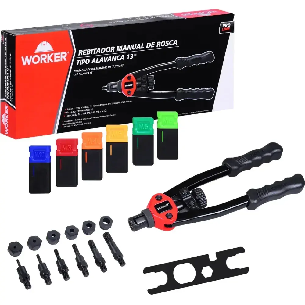 Rebitador manual rosca M3-M10 Worker — fotografia 9