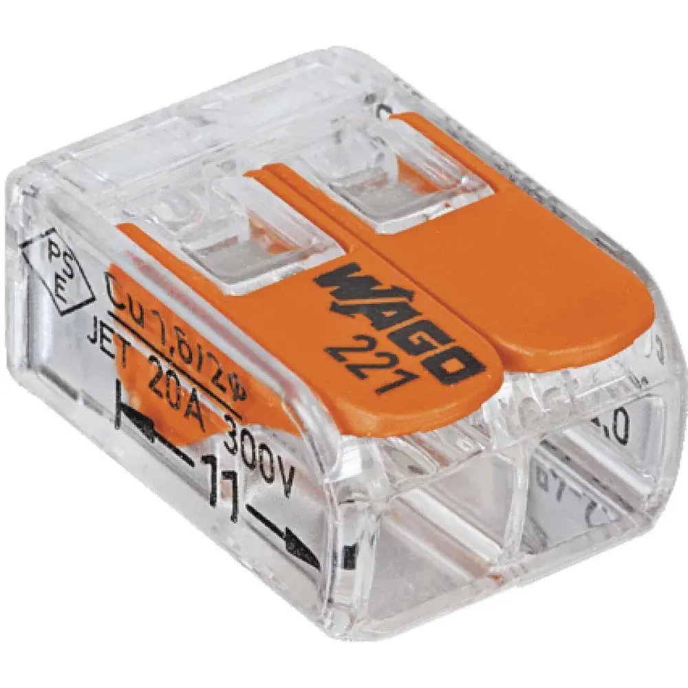 Conector emenda Wago 221 2 derivações 4MM 6 peç
