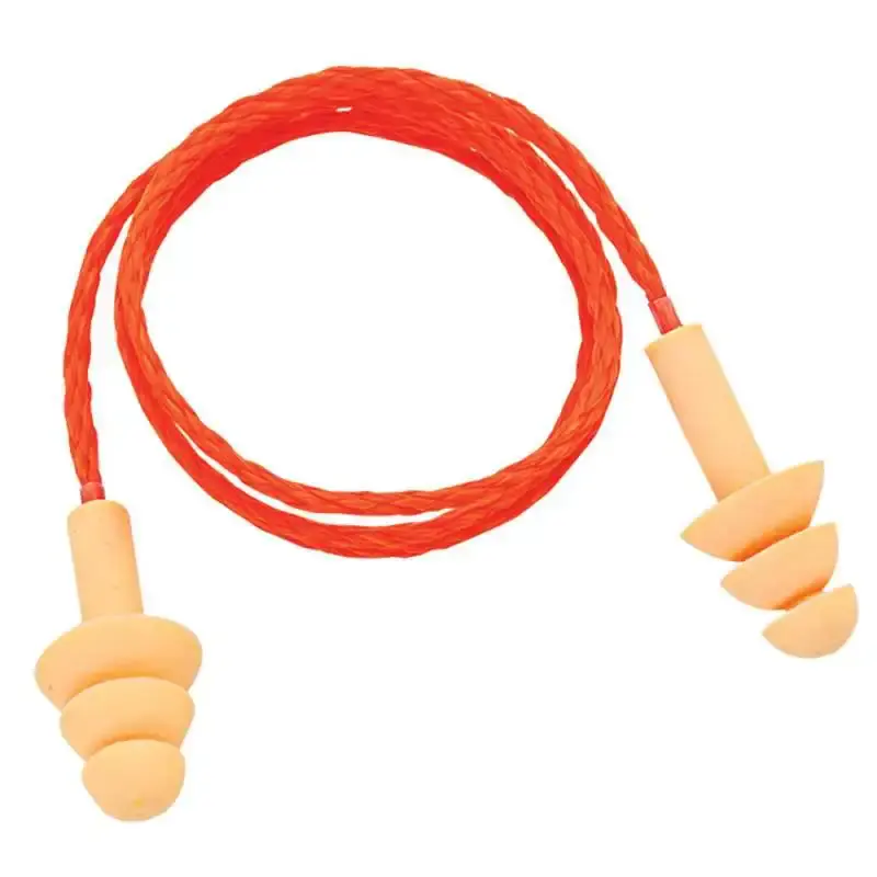 Protetor plug auricular silicone reutilizável com cordão delta plus — fotografia de referência