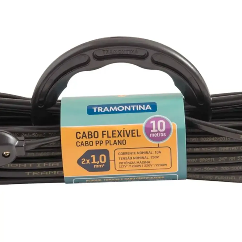 Extensão elétrica 10 metros 1 mm² cabide Tramontina — fotografia 3