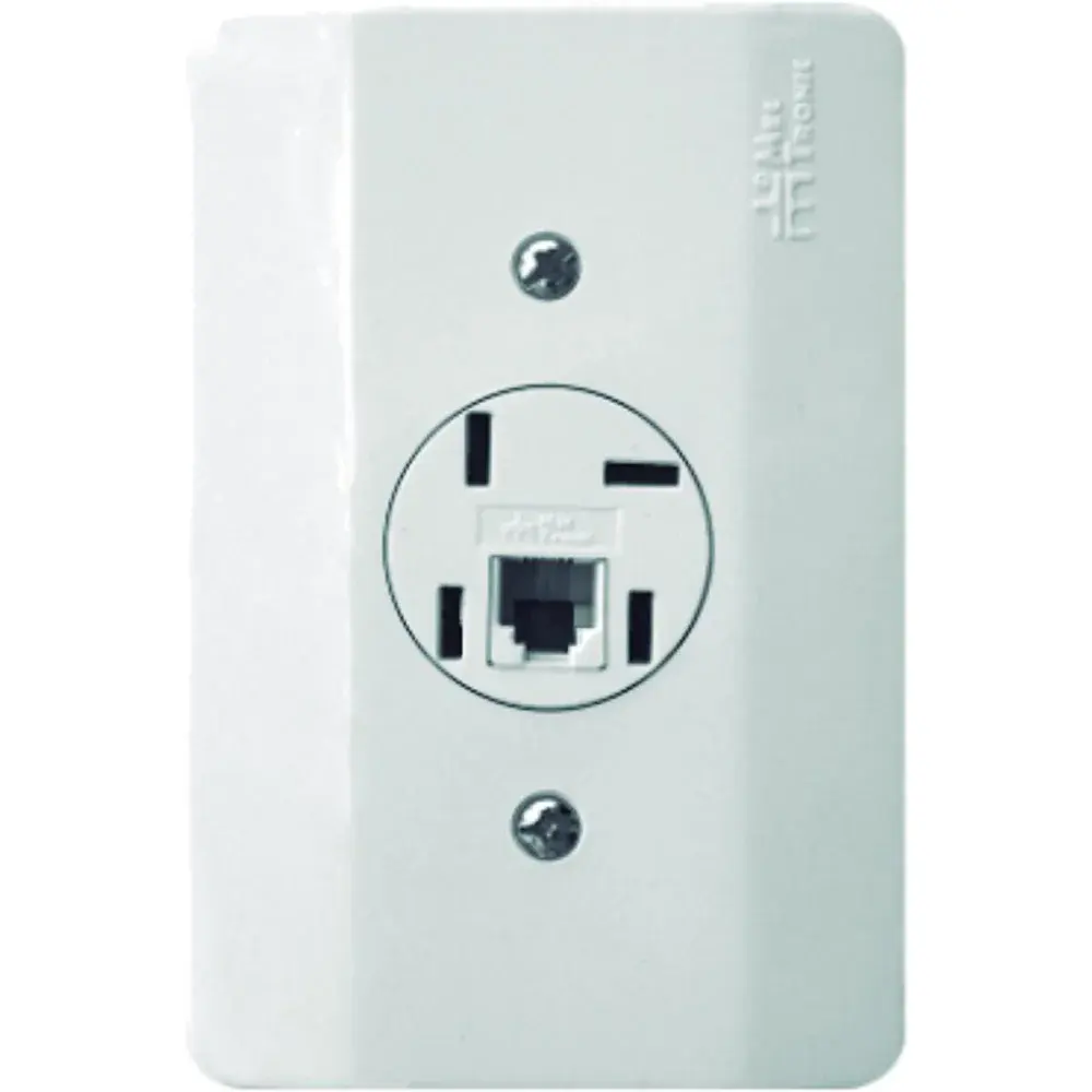 Tomada TELEBRAS+RJ11 Mectronic branca milleniun
