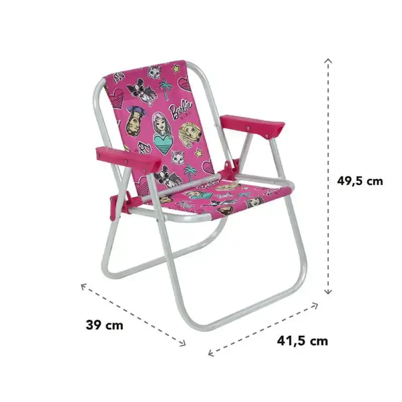Cadeira infantil em alumínio barbie BEL + 1 lança água bichinho — fotografia 8