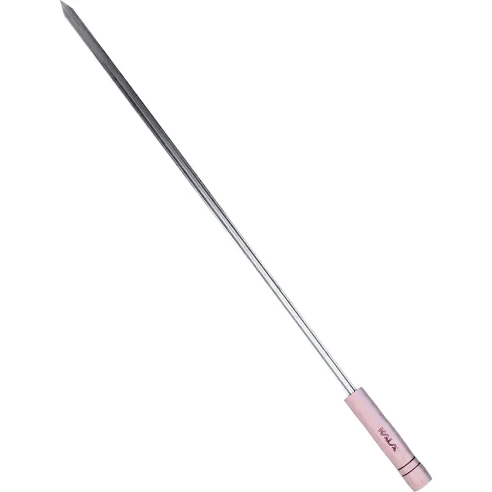 Espeto simples em aço inox com cabo de madeira 75CM Kala — fotografia 4