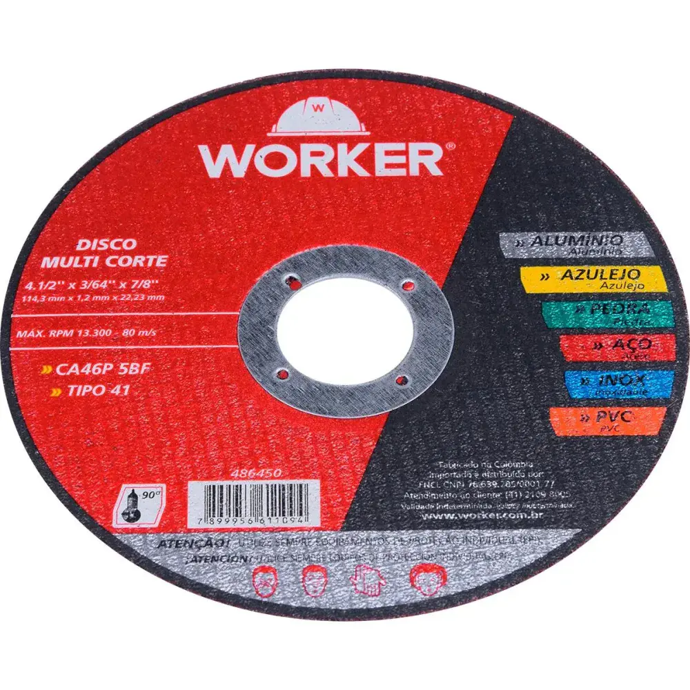 Disco de corte multiuso 4.1/2” Worker — fotografia 6