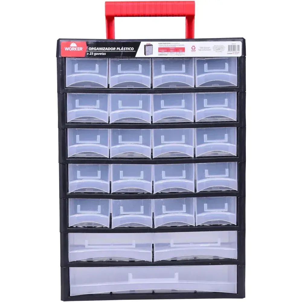Organizador plástico 23 gavetas 31,5X14X44,5CM Worker — fotografia 8