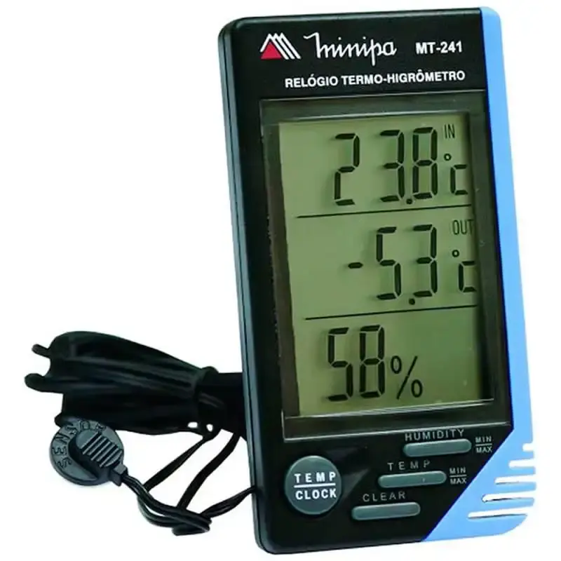 Relógio termo-higrômetro digital MT-241 Minipa
