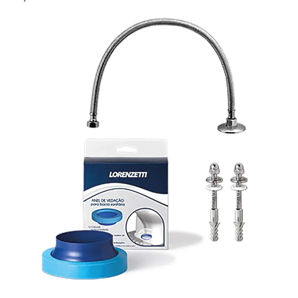 Kit bacia e caixa acoplada luna 3/6L dual flush branco completo lorenzetti Lorenzetti Duchas — fotografia 7