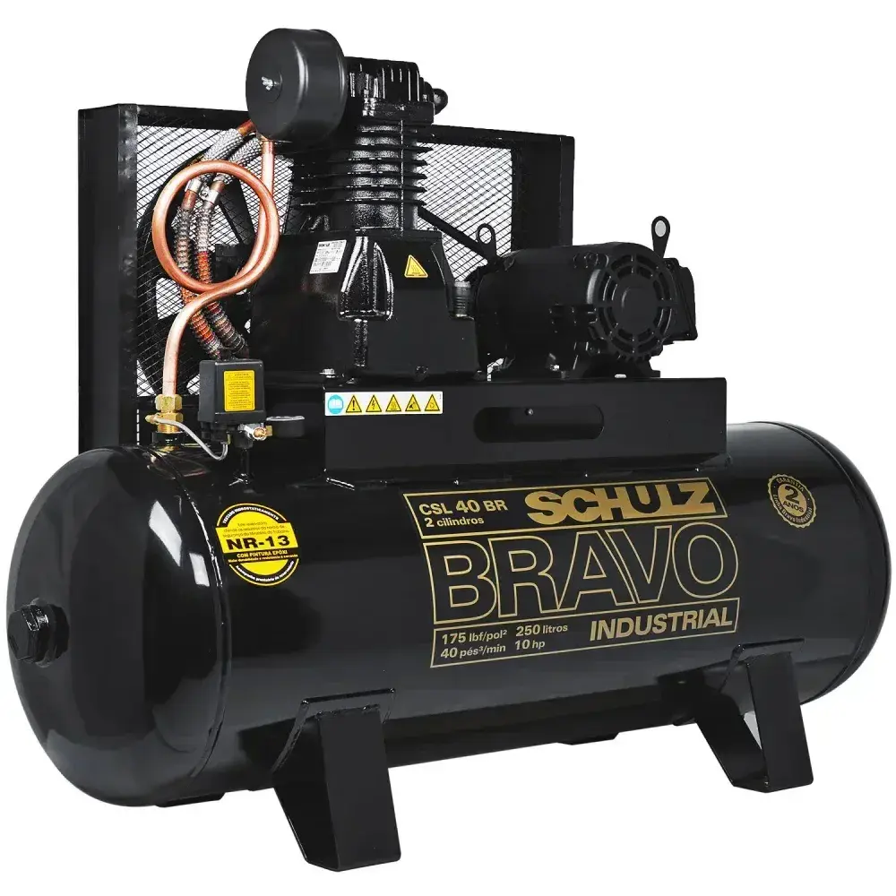 Compressor de ar 40 pés 250L bravo csl 220/380V Schulz — fotografia 7
