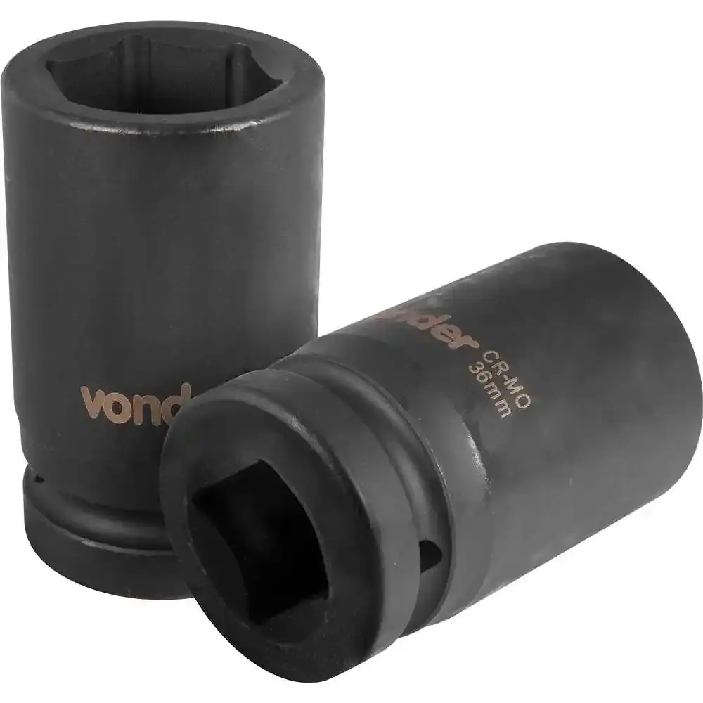 Soquete sextavado impacto longo 1 POL 36 MM aço cromo Vonder — fotografia de referência