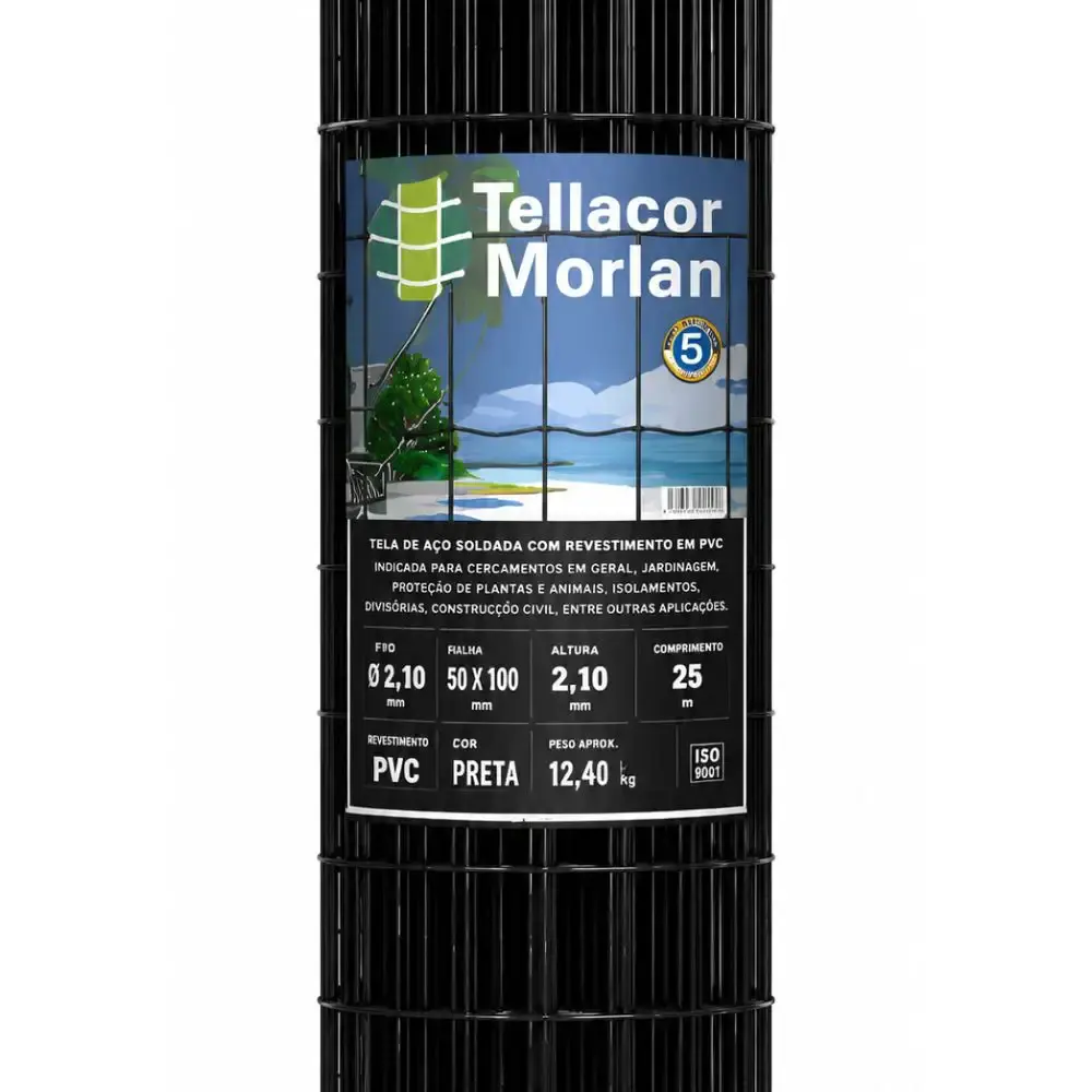 Tela Multiuso Revestida PVC Tellacor 2,0 x 25M Preta MORLAN — fotografia 2