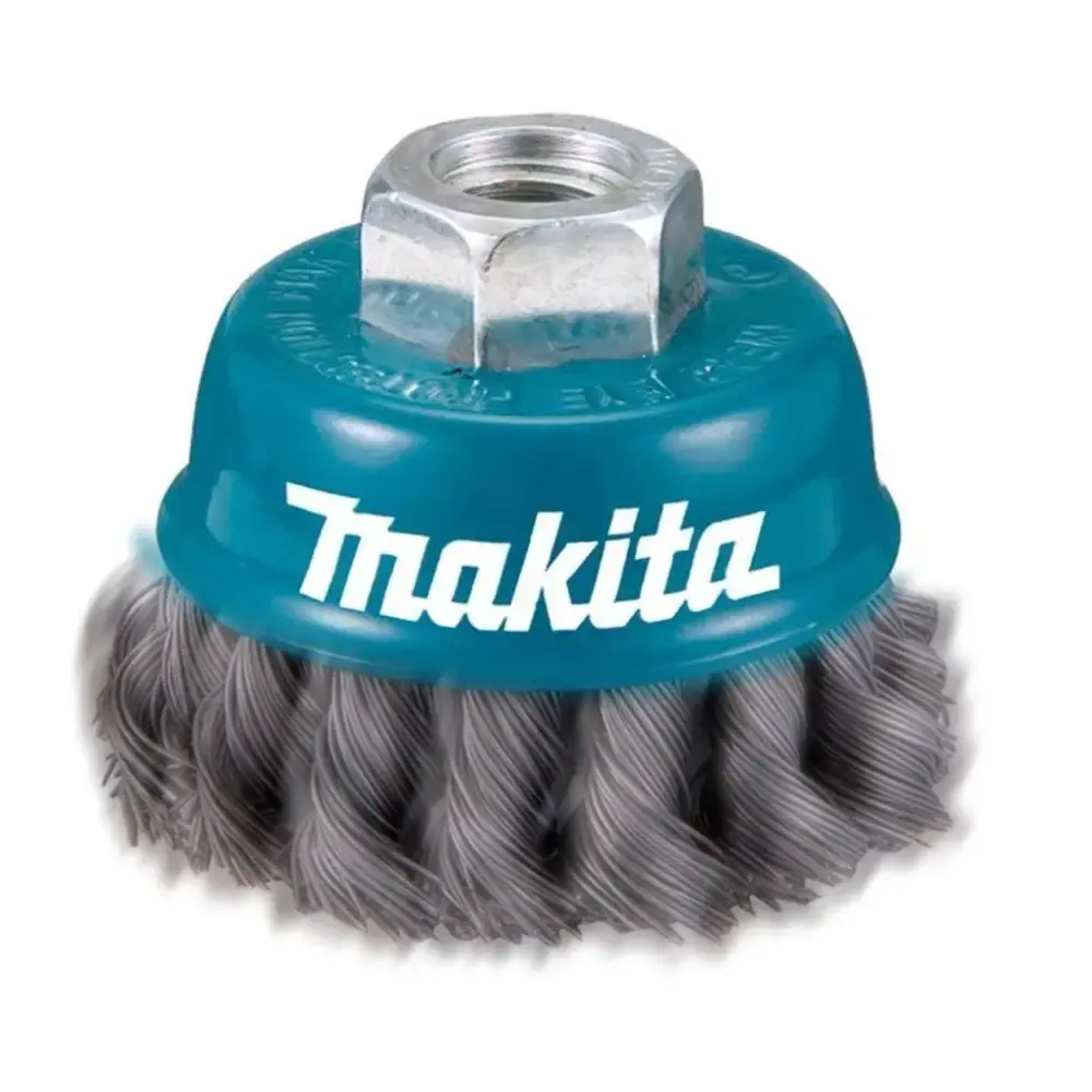Escova de aço tipo copo arame trançada 75MM D24131 Makita — fotografia 5