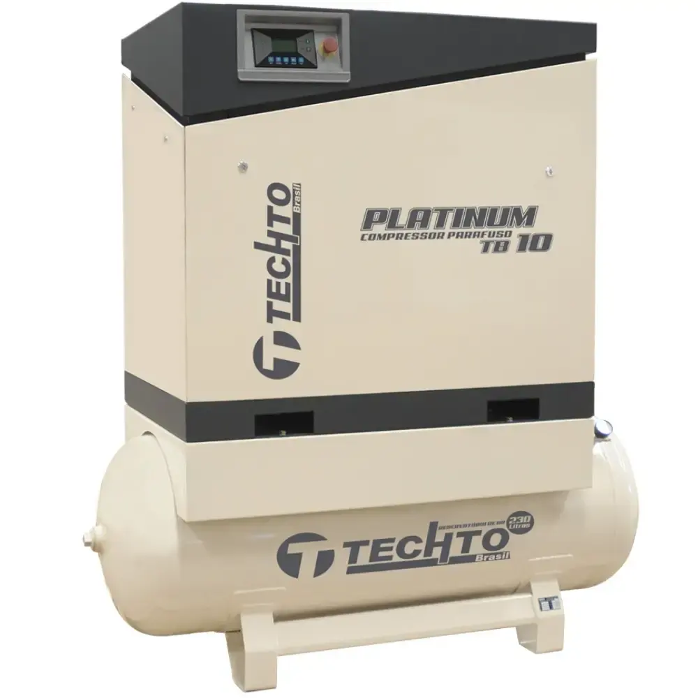 Compressor de parafuso platinum com reservatório 230L 10HP 12BAR 220V TB10 techto — fotografia de referência