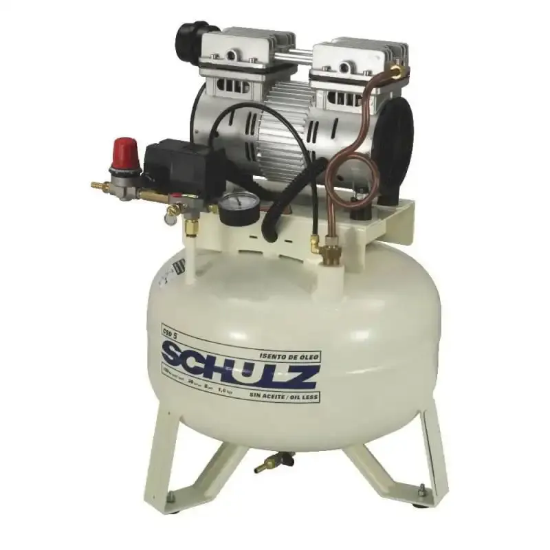 Compressor de ar odontológico 1,0 HP 5 pés 30 litros isento de óleo CSD 5/30 Schulz 220 V — fotografia de referência