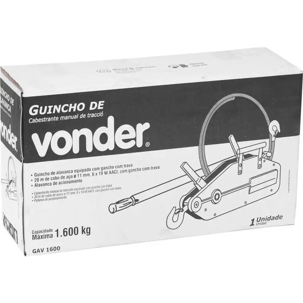 Guincho de Alavanca Tifor 1600 KG x 20 metros VONDER — fotografia 5